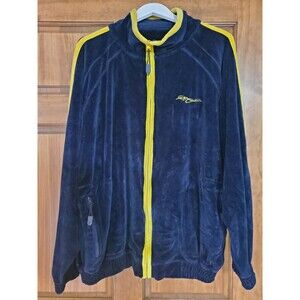 Vintage Y2k FUBU Sports Blue Velour Full Zip Track Jacket Hip Hop Men’s XL